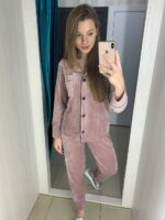 Жіночий домашня піжама на гудзиках і штани