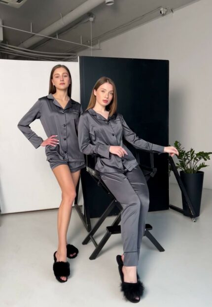 Піжама жіноча BO.Brand сорочка, штани та шорти, 3 в 1