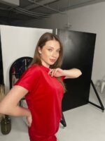 Жіноча піжама BO.Brand футболка та шорти, червона