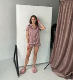 Піжама жіноча BO.Brand, сорочка та шорти, шовк