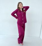 Жіноча піжама BO.Brand, сорочка з довгим рукавом та вільні штани