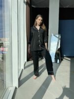 Жіноча піжама BO.Brand, сорочка та штани, чорний