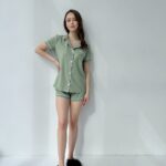 Жіноча піжама з шортами BO.Brand в оливковому кольорі