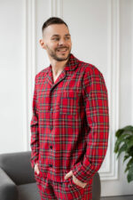 Чоловіча котонова піжама BO.Brand, колір червоний