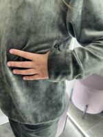 Дитяча велюрова піжама BO.Brand, светр зі штанами, колір хакі