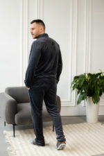 Тепла чоловіча велюрова піжама BO.Brand, колір графіт