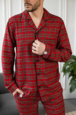 Чоловіча котонова піжама BO.Brand, колір червоний
