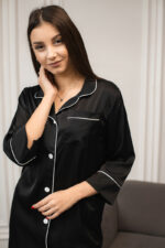 Жіноча шовкова піжама BO.Brand, чорна