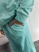 Дитяча велюрова піжама BO.Brand светр зі штанами, колір м'ятний