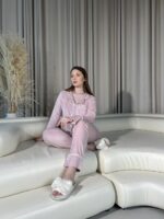 Тепла велюрова піжама BO.Brand пудра