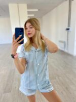 Жіноча піжама "BO.Brand" в блакитну смужку