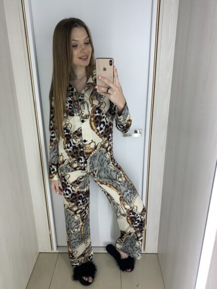 Жіноча піжама BO.Brand сорочка і штани шовк