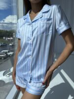 Жіноча піжама BO.Brand сорочка і шорти блакитний