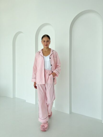 Жіноча піжама BO.Brand, сорочка та штани котон натуральна тканина