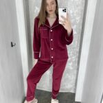 Жіночий домашній велюровий костюм BO.Brand, піжама на ґудзиках та штани