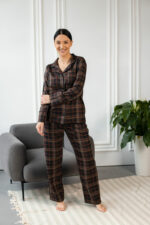 Жіноча піжама BO.Brand котон коричнева
