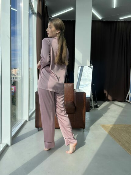 Піжама жіноча BO.Brand шовкова (із поясом та штанами)