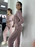 Жіноча піжама BO.Brand 2 в 1, сорочка та штани, шовк, колір мокко