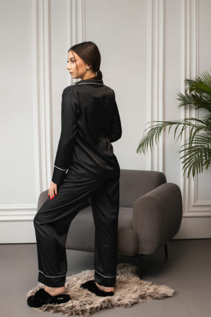 Жіноча піжама 2 в 1 BO.Brand, сорочка та штани, колір чорний