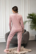 Піжама велюрова жіноча BO.Brand колір пудровий