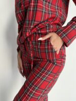 Жіноча піжама в червону клітинку BO.Brand котон