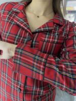 Жіноча піжама в червону клітинку BO.Brand котон