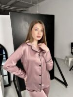 Жіноча піжама BO.Brand трійка пудра