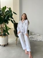 Жіноча біла піжама "BO.Brand" велюр