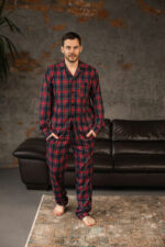 Чоловіча піжама BO.Brand, котон, червоно-синя