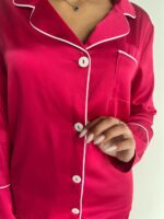 Шовкова піжама "BO.Brand" сорочка і штани малиновий