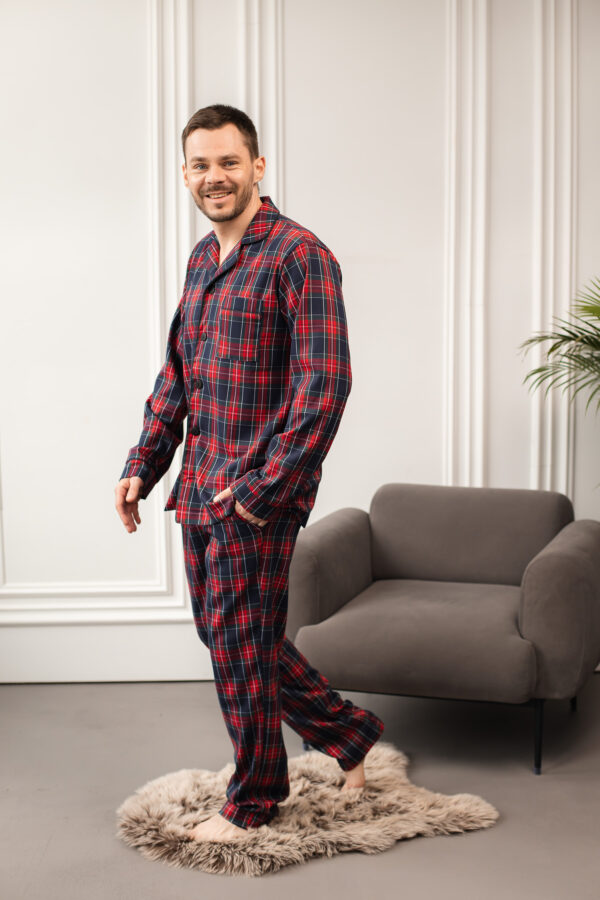 Мужская пижама BO.Brand клетка зеленая, котон