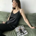 Жіноча шовкова майка BO.Brand колір чорний