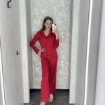 Жіноча піжама BO.Brand 2 в 1, сорочка та штани, колір червоний