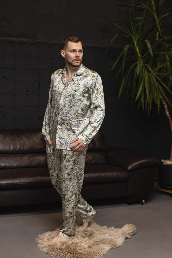 Сатинова чоловіча піжама BO.Brand принт долари - Зображення 6