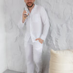 Чоловіча муслінова піжама BO.Brand білий колір