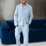 Чоловіча піжама BO.Brand в блакитну смужку