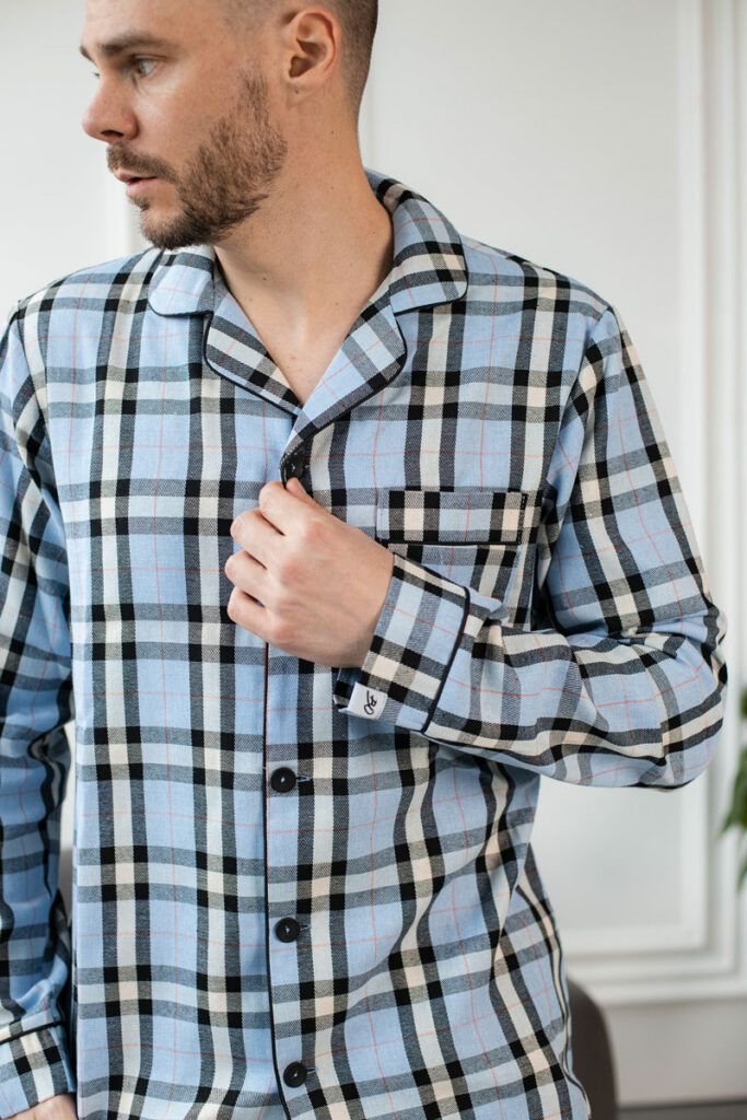 Чоловіча котонова піжама BO.Brand, колір блакитний зображення 2