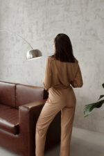 Піжама жіноча BO.Brand шовкова (із поясом та штанами) - Зображення 7