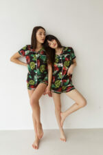 Жіноча сорочка та шорти BO.Brand, піжама з рослинним принтом