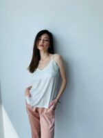 Жіноча шовкова майка BO.Brand колір білий - Зображення 9