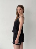 Жіноча піжама чорна BO.Brand майка і шорти, шовк - Зображення 9
