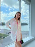 Жіноча сорочка на ґудзиках для дому та відпочинку, колір білий - Зображення 2