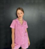 Піжама шовкова жіноча BO.Brand, сорочка та шорти, колір мокко - Зображення 7