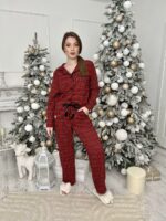 Парні піжами BO.Brand, комплект сорочки та штани у червону клітинку - Зображення 6