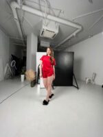 Жіноча піжама BO.Brand футболка та шорти, червона - Зображення 6