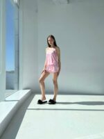 Жіноча майка і шорти BO.Brand, піжама рожевого кольору - Зображення 7