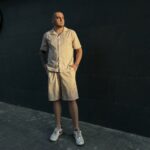 Чоловіча піжама BO.Brand з льону в бежеву смужку - Зображення 8