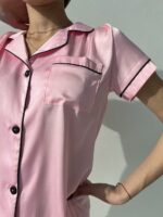 Жіноча піжама BO.Brand із шортами, двійка, рожевий шовк - Зображення 6