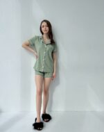 Жіноча піжама з шортами BO.Brand в оливковому кольорі - Зображення 8