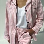 Жіноча піжама BO.Brand двійка, сорочка та штани, рожева смужка - Зображення 8